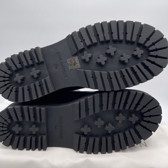 Good American Black Combat pull on platform Boots Size 11 Women’s NIB - Picture 4 of 14